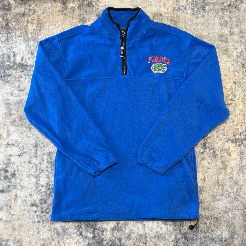 Florida Gators Starter Fleece Jacket Quarter Zip Pullover Blue Mens Size M